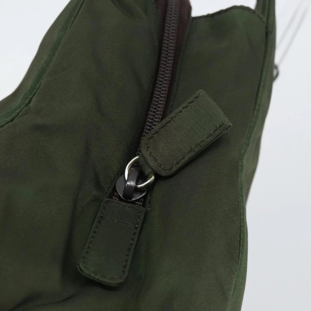 PRADA Hand Bag Nylon Khaki Silver Auth bs31898 - Picture 13 of 16